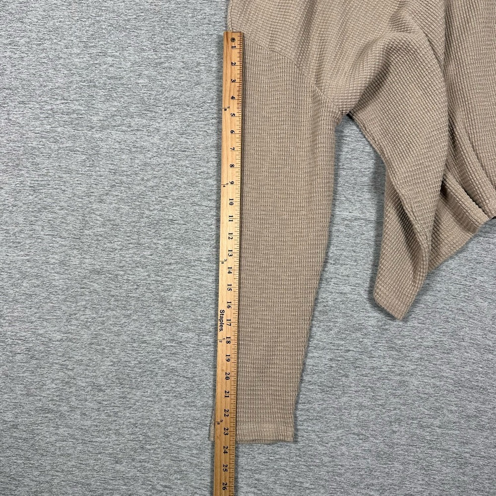 Seager Sawpit Henley Shirt Mens XL Brown Waffle Knit Long Sleeve Thermal - Picture 7 of 9